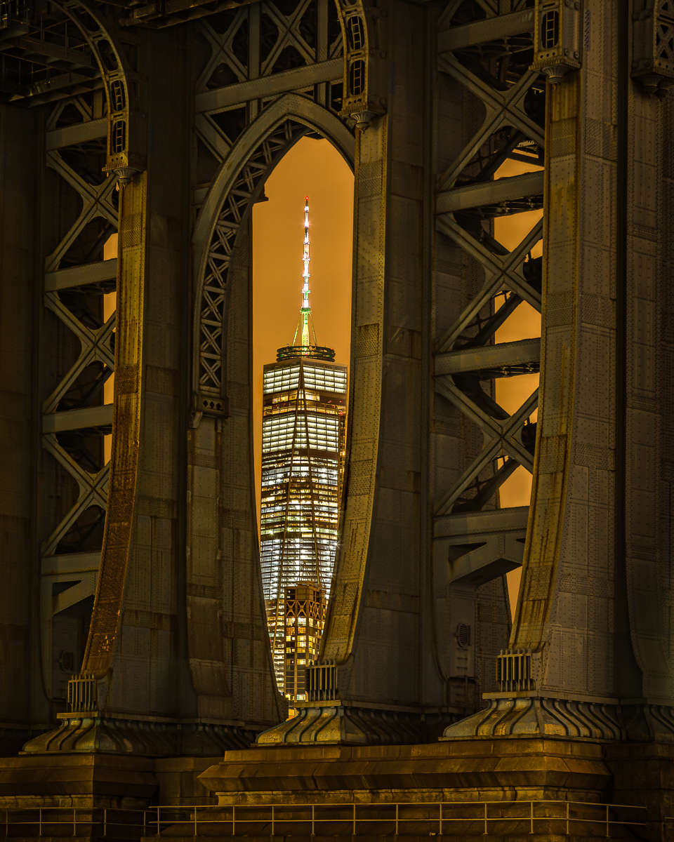 SHARRON LEE CROCKER - Freedom Tower through the Bridge8" x 10" - $200