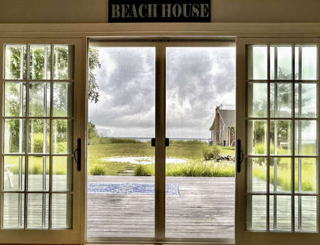 NANCY LANGER - Beach House, The Springs16" x 12" - $375