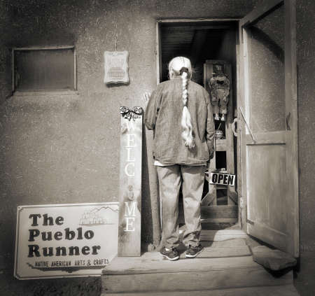 SUSAN DELGALVIS - The Pueblo Runner, Taos Pueblo, New Mexico18.75" x 20" - $2500